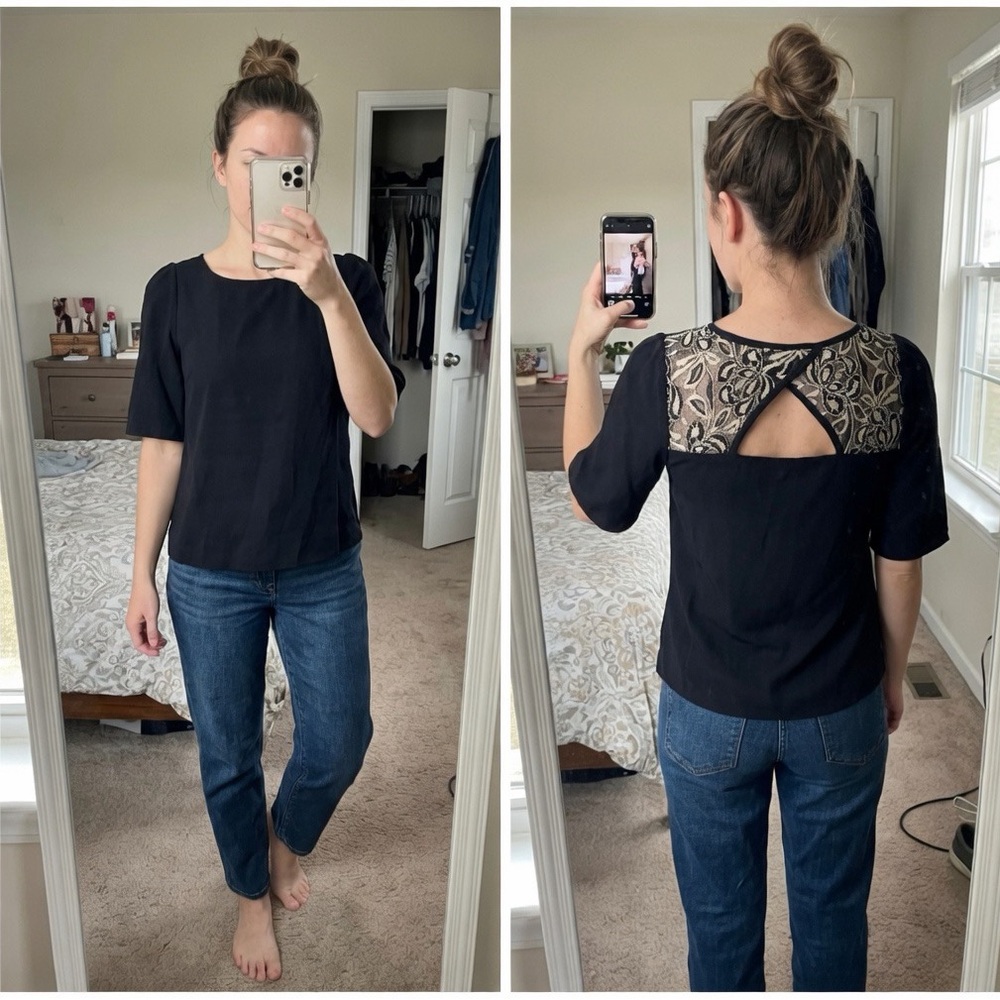 Manito USA Black Floral Blouse